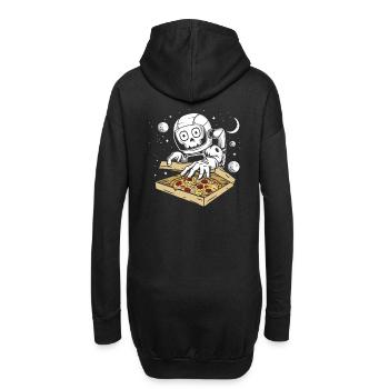 Pizza astronaute - Sweat-shirt à capuche long Femme - noir - Dos
