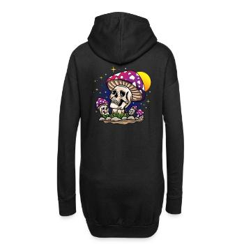 Mushroom skull - Hoodie-Kleid - Schwarz - Hinten