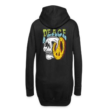 Peace Skull - Hoodie-Kleid - Schwarz - Hinten