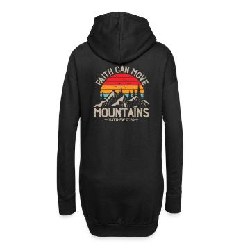 Glaube kann Berge versetzen | Camper & Jesus Trail - Hoodie-Kleid - Schwarz - Hinten