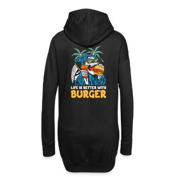 Mit Burger ist das Leben besser | Reaper Beach Schädel - Hoodie-Kleid - Schwarz - Hinten