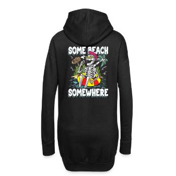Irgendwo ein Strand | Sun & Chill Totenkopf - Hoodie-Kleid - Schwarz - Hinten