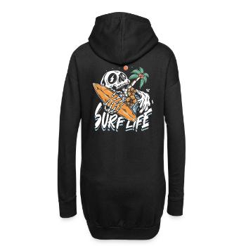 La vie de surf | Crâne de plage Sun & Chill - Sweat-shirt à capuche long Femme - noir - Dos