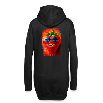 Crazy Strawberry mit Sonnenbrille - Hoodie-Kleid - Schwarz - Hinten