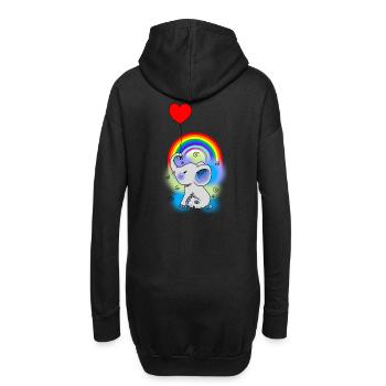 Ballon Bébé Éléphant Enfants Naissance Fantastique Cadeau - Sweat-shirt à capuche long Femme - noir - Dos