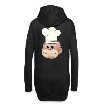 Singe Chef Restaurant Cuisinier cuisinier amateur - Sweat-shirt à capuche long Femme - noir - Dos