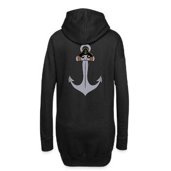 Ancre Maritime Marin, Marin, Capitaine Ahoy - Sweat-shirt à capuche long Femme - noir - Dos