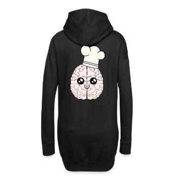 Cerveau chef chef chapeau cuisine intelligente art culinaire - Sweat-shirt à capuche long Femme - noir - Dos