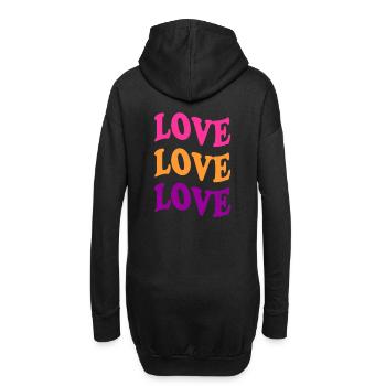 Love Love Love - Hoodie-Kleid - Schwarz - Hinten