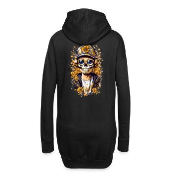 Goldener Zucker Schädel - Hoodie-Kleid - Schwarz - Hinten