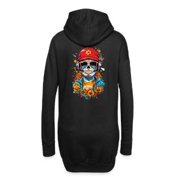 Zucker Schädel - Hoodie-Kleid - Schwarz - Hinten