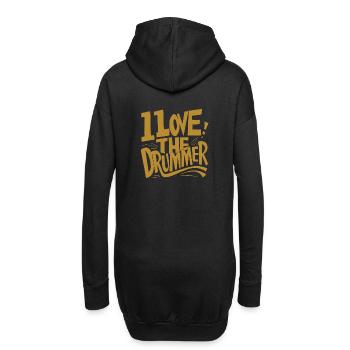 J’adore le batteur - j’adore la batterie - Sweat-shirt à capuche long Femme - noir - Dos