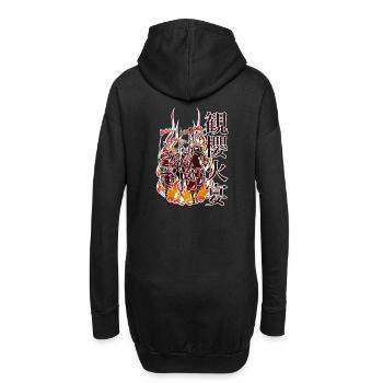 Prozession der Samurai im Feuer - Hoodie-Kleid - Schwarz - Hinten