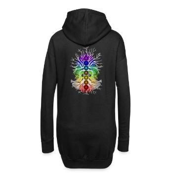 Harmonie des chakras - Sweat-shirt à capuche long Femme - noir - Dos