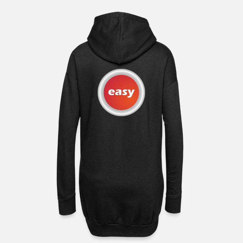 Easy Button - Hoodie-Kleid - Schwarz