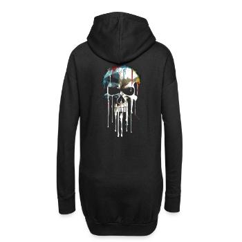 Crâne Crâne Mort Dégoulinant Peinture - Sweat-shirt à capuche long Femme - noir - Dos