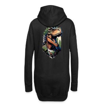 Tyrannosaurus Style - Cooler Raptor in Jacke - Hoodie-Kleid - Schwarz - Hinten