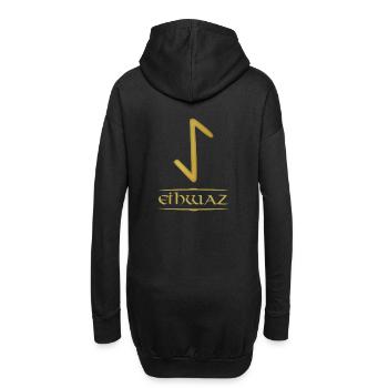 Eihwaz - Rune /Älteres Futhark /Serie aus 24 Runen - Hoodie-Kleid - Schwarz - Hinten