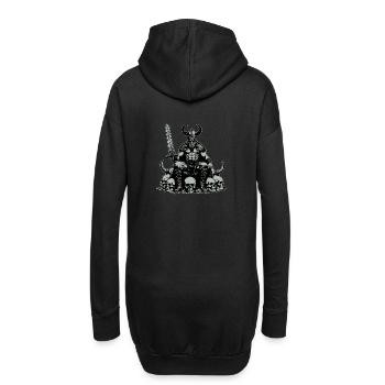 Vikings avec des épées et de nombreux crânes - Sweat-shirt à capuche long Femme - noir - Dos