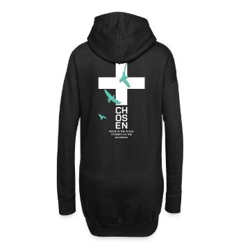 COLOMBES Croix Choisies Paix Blanche Chaos - Sweat-shirt à capuche long Femme - noir - Dos