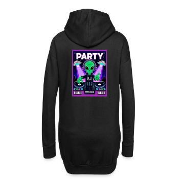 Alien Party 2040 - Hoodie-Kleid - Schwarz - Hinten