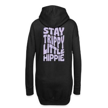Restez trippy petit hippie - Sweat-shirt à capuche long Femme - noir - Dos