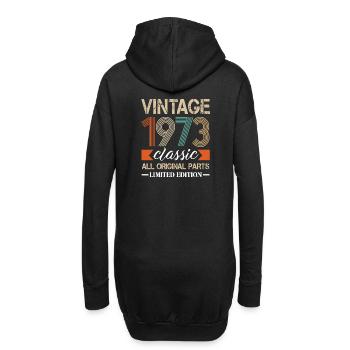 Born in 1973 Birth year Birthday Retro - Hoodie Dress - black - Back