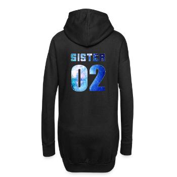 sister 01 sister 02 sister 03 Galaxy style - Hoodie-Kleid - Schwarz - Hinten