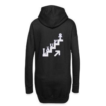 Läuft Treppenstufen Motivation - Hoodie-Kleid - Schwarz - Hinten