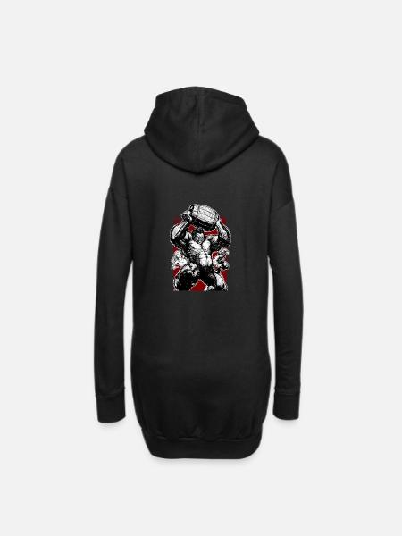 Gib dem Affen Bananen Videospiele Gaming Parodie - Hoodie-Kleid - Schwarz