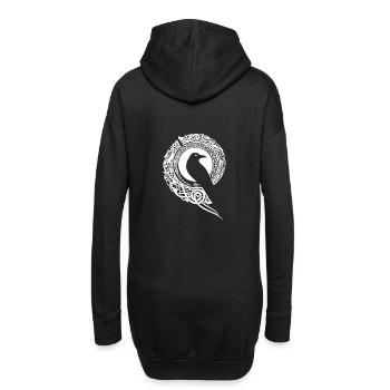 Wikinger Rabe Odin - Hoodie-Kleid - Schwarz - Hinten