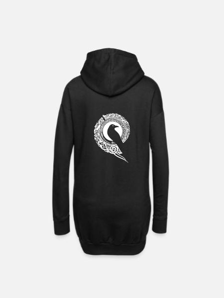 Viking Raven Odin - Hoodie Dress - black