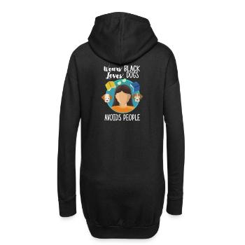 Introvertiert - Hoodie-Kleid - Schwarz - Hinten