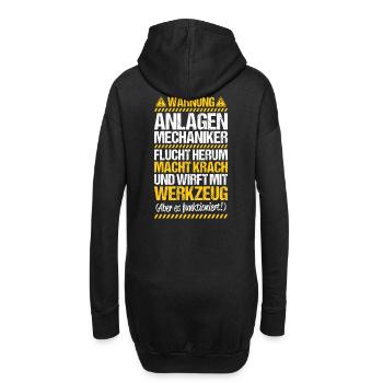 Anlagenmechaniker Anlagenmechanik Geschenk Warnung - Hoodie-Kleid - Schwarz - Hinten