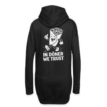 In Döner We Trust – Der heiligste Snack der Welt - Hoodie-Kleid - Schwarz - Hinten