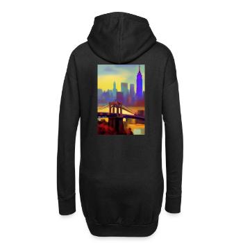 Horizon de la ville de New York - Sweat-shirt à capuche long Femme - noir - Dos