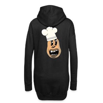 Lustige Kartoffel Gemüse Koch Restaurant kochen - Hoodie-Kleid - Schwarz - Hinten