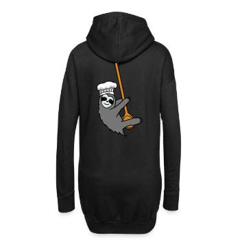 Paresseux cuisine cuisine amateur - Sweat-shirt à capuche long Femme - noir - Dos