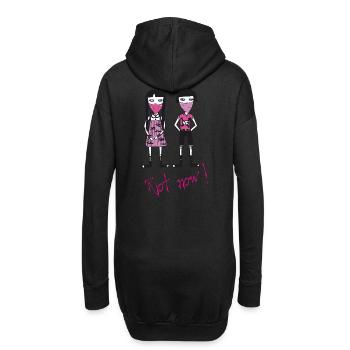 Riot now, Molly und ihr Freund mit Totenkopf Motiv - Hoodie-Kleid - Schwarz - Hinten