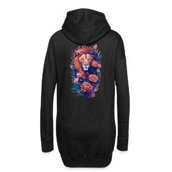 Löwe - Hoodie-Kleid - Schwarz - Hinten