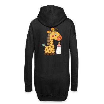 Giraffe - Geschenkidee - Hoodie-Kleid - Schwarz - Hinten