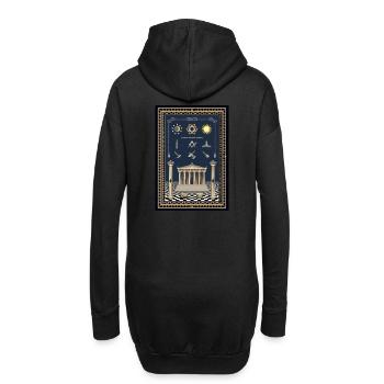 Tableau de travail Franc-maçons, tous les symboles importants - Sweat-shirt à capuche long Femme - noir - Dos