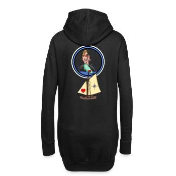 Maritime Seaman Mermaid Mermaid Voilier Ahoy - Sweat-shirt à capuche long Femme - noir - Dos