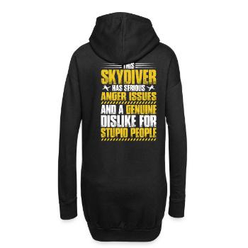 Fallschirmspringen Fallschirmspringer Skydiver - Hoodie-Kleid - Schwarz - Hinten