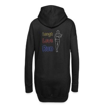 Laugh Love Run - Hoodie-Kleid - Schwarz - Hinten