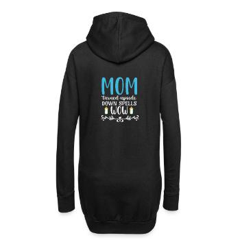 Maman à l’envers sort wow - Sweat-shirt à capuche long Femme - noir - Dos