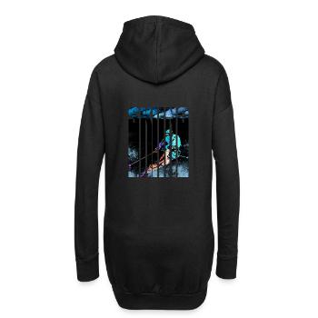 Skifahrer - Hoodie-Kleid - Schwarz - Hinten