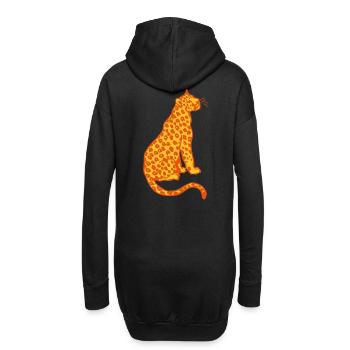 Sitzende Leopard von Cheerful Madness!! - Hoodie-Kleid - Schwarz - Hinten