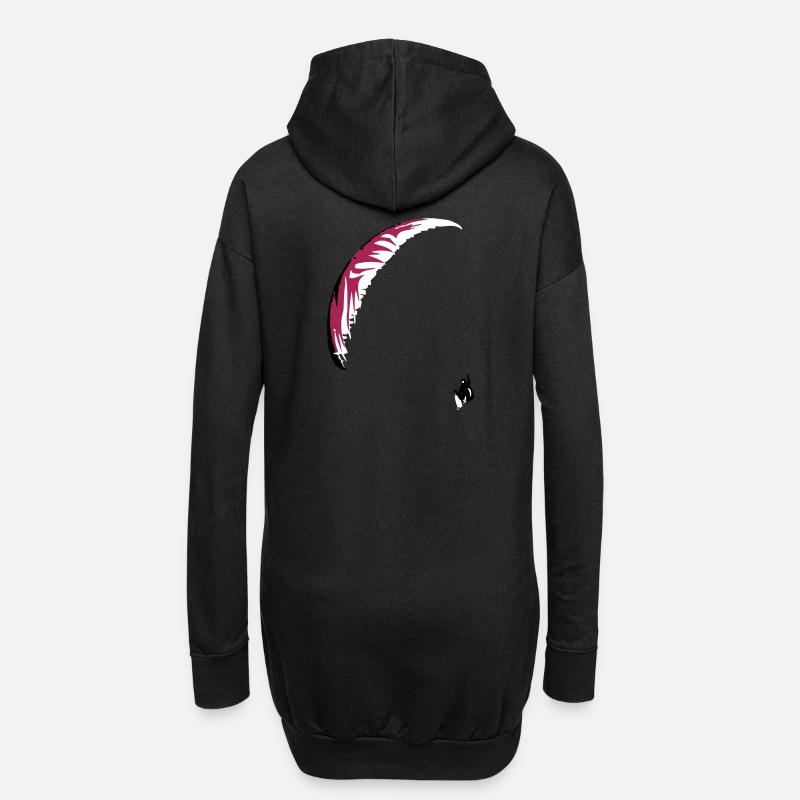 Paraglider Gleitschirm - Hoodie-Kleid - Schwarz