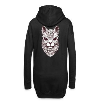 Masque de chat fascinant au design tribal - Sweat-shirt à capuche long Femme - noir - Dos